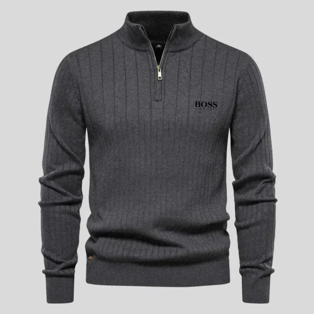 BOSS™ Men's Zip Sweater - Premium Comfort & Style